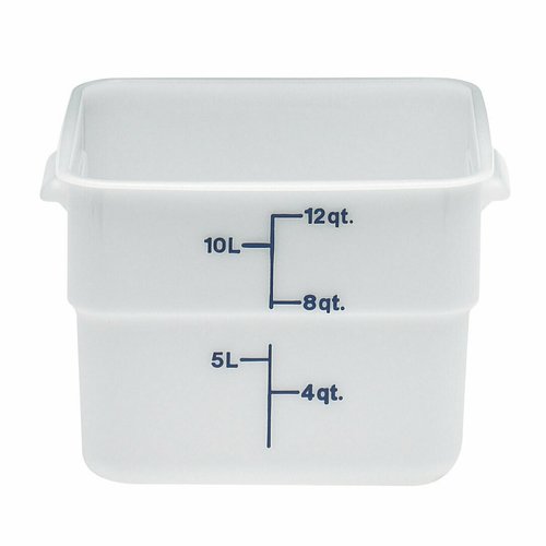 Cambro  12SFSP148  CamSquare Food Container, 12 qt., polyethylene, natural white