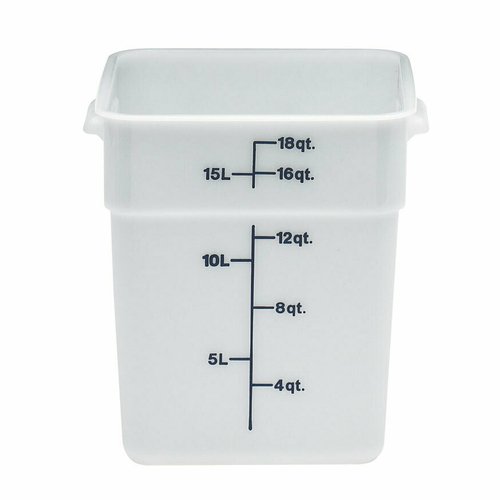 Cambro  18SFSP148  CamSquare Food Container, 18 qt., polyethylene, natural white