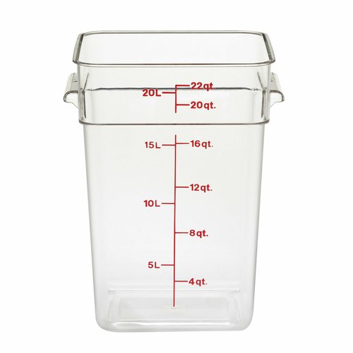 Cambro  22SFSCW135  CamSquare Food Container, 22 qt., polycarbonate, clear