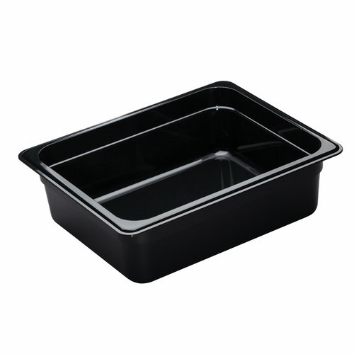 Cambro  24CW110  Camwear Food Pan, 6.3 qt., 4'' deep, 1/2 size, polycarbonate, black