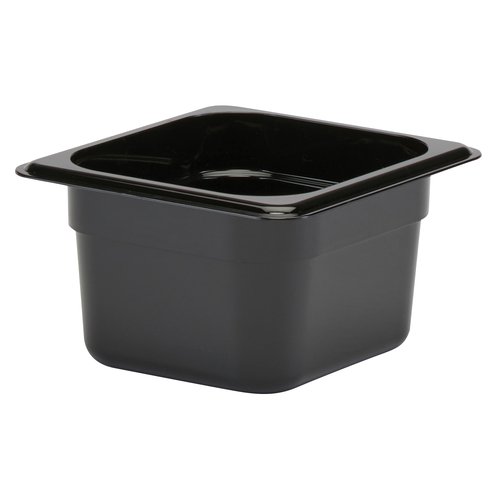 Cambro  64CW110  Camwear Food Pan, 1.6 qt., 4'' deep, 1/6 size, polycarbonate, black