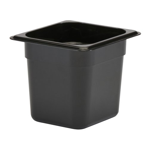 Cambro  66CW110  Camwear Food Pan, 2.4 qt., 6'' deep, 1/6 size, polycarbonate, black