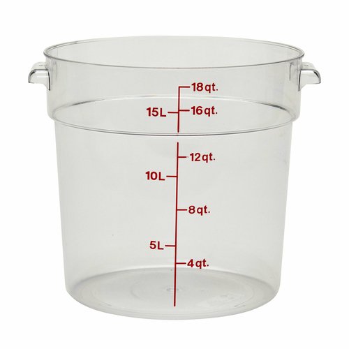 Cambro  RFSCW18135  Camwear Storage Container, round, 18 qt., polycarbonate clear