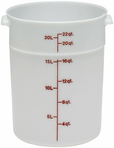 Cambro  RFS22148  Storage Container, round, 22 qt., natural white, polyethylene