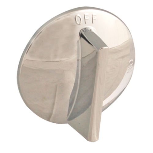 AllPoints Foodservice Parts & Supplies 221164 Valve Knob, 2'' dia., 1/4'' D-stem, chrome metal, replaces American Range 10420, A32111; Imperial 1008, 14008-1, and others