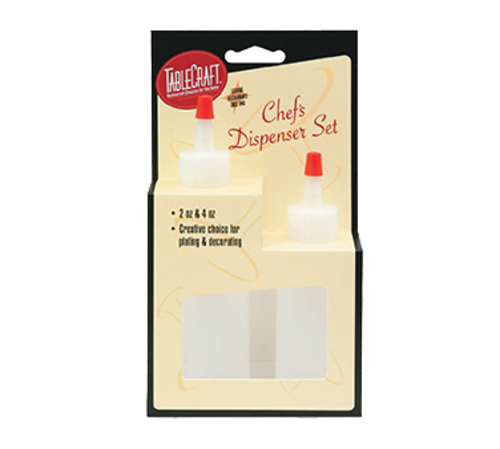 TableCraft Products H110204 Chef's Squeeze Bottle Set, Natural, Carded (1 Ea 1102 & 1 Ea 1104)