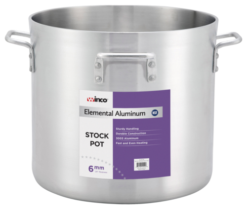 Winco ALHP-160 Elemental Aluminum Stock Pot, 160 qt., 23-5/8'' x 21-7/8''