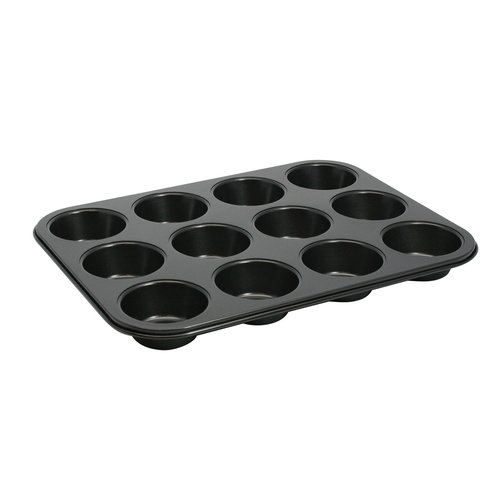 Winco AMF-12NS 12 Cup Muffin Pan, Non-stick, 3oz, Carbon Steel