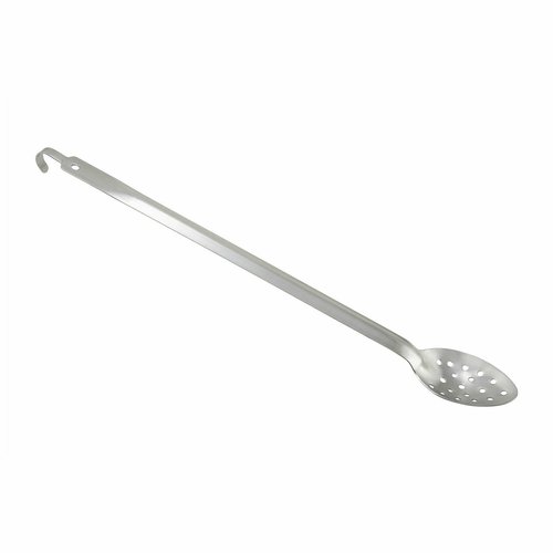 Winco BHKP-21 21'' Perforated Basting Spoon w/Hook, 2mm, S/S