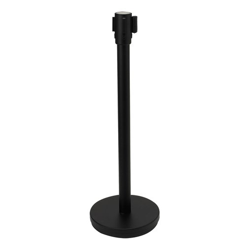Winco CGS-38K 36'' Stanchion Post, Black, 6-1/2' Retractable Belt