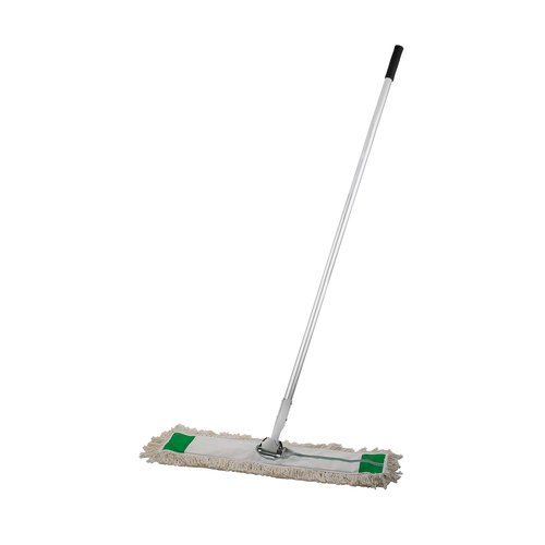 Winco DM-24 Dust Mop Set, Cotton, White, 24'' x 5'', 60''L Handle