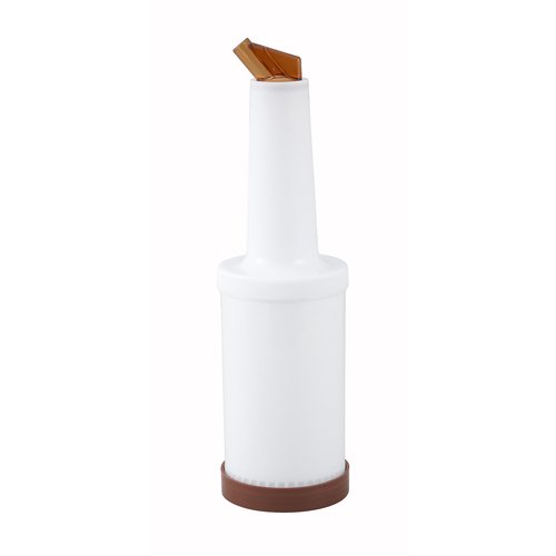 Winco PPB-1B 1qt Liquor/Juice Pour Bottle, Brown Spout & Lid