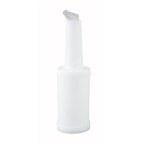 Winco PPB-1W 1qt Liquor/Juice Pour Bottle, White Spout & Lid