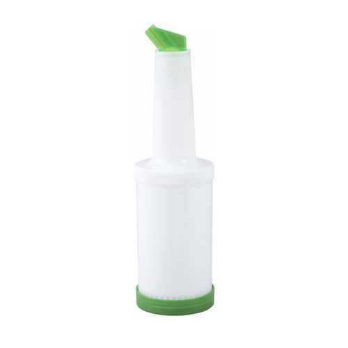 Winco PPB-2G 2qt Liquor/Juice Pour Bottle, Green Spout & Lid