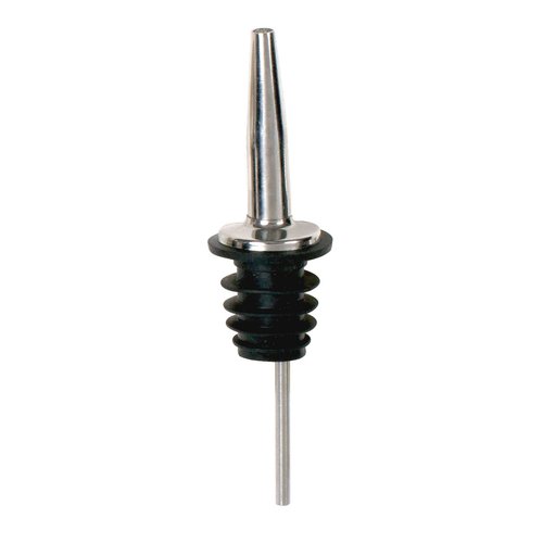 Winco PPM-4 Metal Pourers, Tapered Spout, Black Plastic Stopper