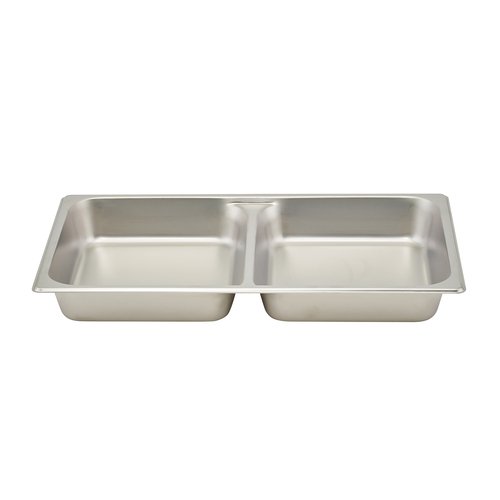 Winco SPFD2 Divided Food Pan, Full-size, 2-1/2'', S/S