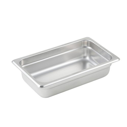 Winco SPJL-402 Anti-jam Steam Pan, 1/4 Size, 2-1/2'', 25 Ga S/S