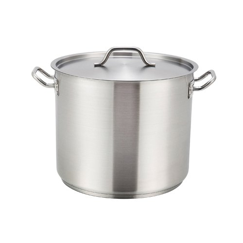 Winco SST-40 40qt S/S Stock Pot w/Cover, Induction-Ready
