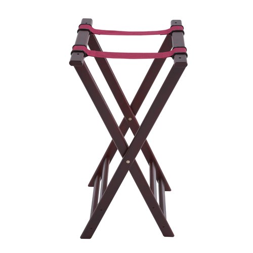 Winco TR-34W Folding Tray Stand, 32''H, Mahogany