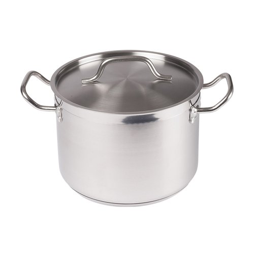 Winco SST-8 8qt S/S Stock Pot w/Cover, Induction-Ready