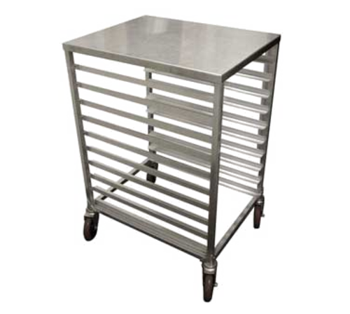Winholt Equipment AL-1810H-SSTOP Pan Rack, mobile, half size, (10) 18'' x 26'' pan capacity, end loading, aluminum with removable stainless steel top
