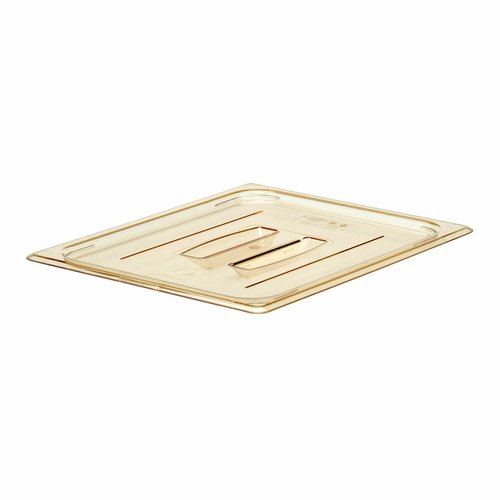 Cambro  20HPCH150  H-Pan Cover, 1/2 size, high heat, flat, with handle, amber
