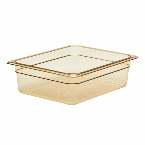 Cambro  24HP150  H-Pan High Heat Hot Food Pan, 1/2 size, 4'' deep, hi-temp plastic, amber