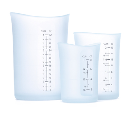 ISI North America B25300 iSi Basics Flex-it Measuring Cup Set, includes: 1 cup, 2 cup & 4 cup, silicone, clear
