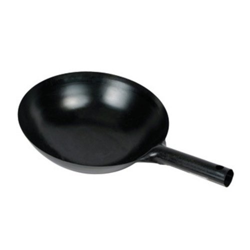Winco WOK-36 16'' Carbon Steel Wok, Integrated Hdl, Black