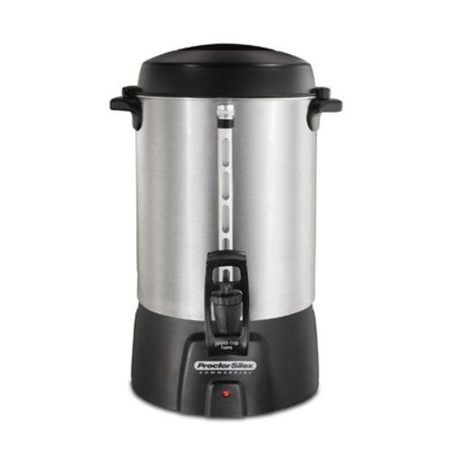 Hamilton Beach 45060R Proctor Silex Commercial, Alum. Urn, 60 cup, One Hand Dispensing, Coffee Level Indicator