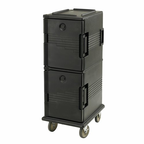 Cambro  UPC800110  Ultra Camcart Food Pan Carrier, front loading, Two Sections, with Casters, Black