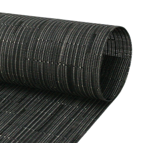 Front Of The House XRU007BKV80 72'' x 14'' Metroweave Tweed Runner - Black