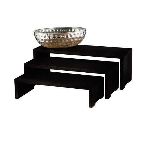 TableCraft Products RBK300 Cascade Risers Set, Set of 3, Black