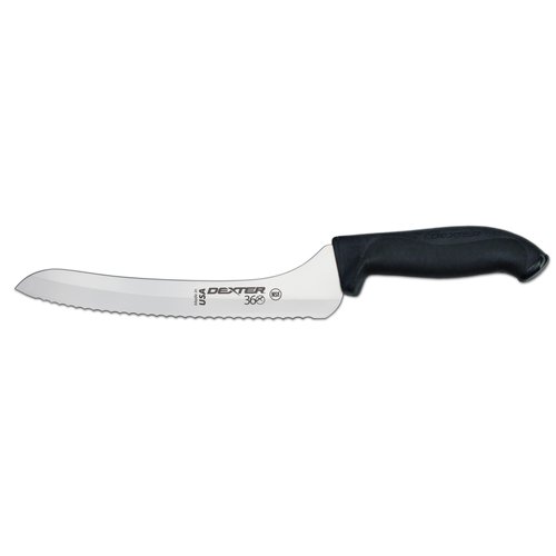 Dexter Russell  36008  9'' scalloped offset slicer, black handle