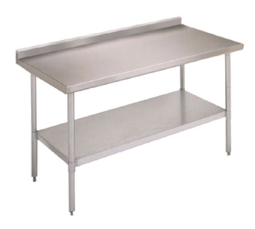 John Boos  FBLGR5-4824-X  Work Table with 5'' backsplash, 48''W x 24''D, 18/430 stainless top, galvanized undershelf
