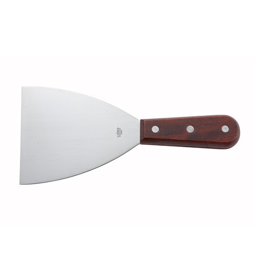 Winco TN54 Scraper, Wooden Hdl, 4-5/8'' x 3'' Blade, Mirror Finish