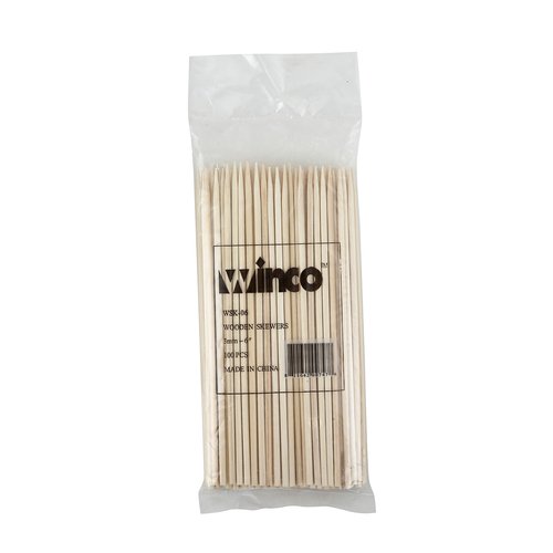 Winco WSK-06 6'' Bamboo Skewers, 100/bag