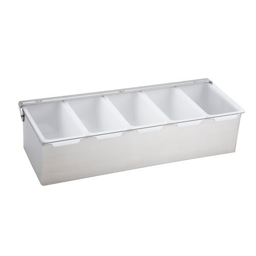 Winco CDP-5 Condiment Holder, 5 Compartment, S/S Base