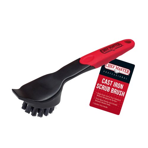 Chef Master 90058 Scrub Brush, 9-4/5''L, with scraper, nylon bristles