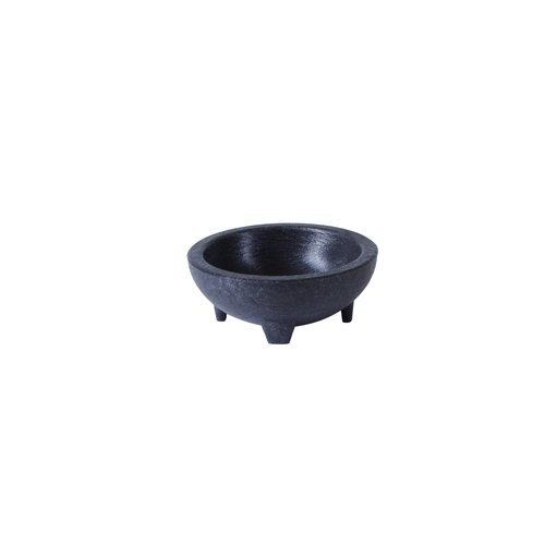 Thunder Group PLMJ004BK 4'' X 4'' X 1 5/8'', 4 OZ PLASTIC MOLCAJETE SALSA BOWL, BLACK, NSF