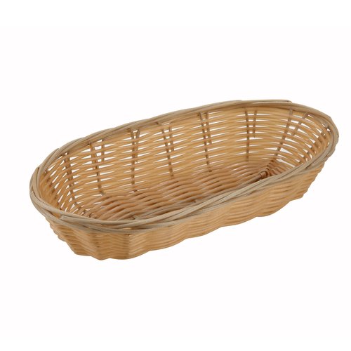 Winco PWBN-9B Poly Woven Baskets, Oval, 9'' x 4-1/4'' x 2'', Natural