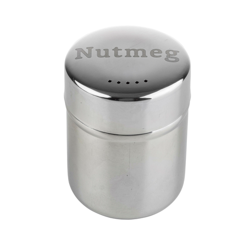 TableCraft Products 11052 Shaker, 6 oz., ''Nutmeg'' imprint, dishwasher safe, stainless steel