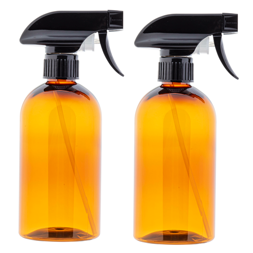 TableCraft Products 11056 Kitchen Spray Bottle, 16 oz., plastic, amber tinted, pack of 2