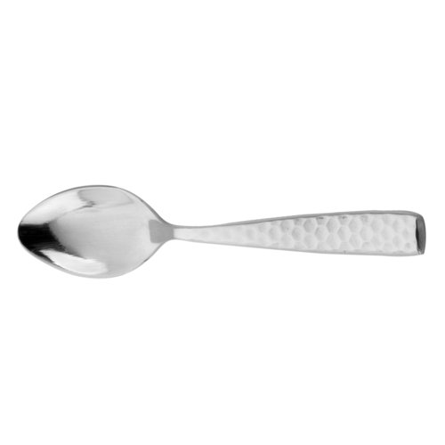 Steelite WL4829 Demitasse Spoon, 4-3/4'', heavy weight, 18/0 stainless steel, hammered finish, Walco, Alps