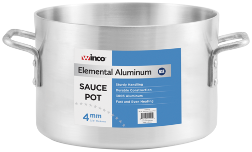 Winco ASSP-26 Elemental Aluminum Sauce Pot, 26 qt., 14-1/8'' x 10''