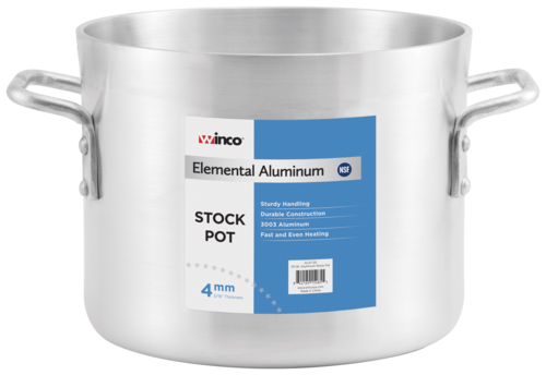 Winco ALST-80 Elemental Aluminum Stock Pot, 80 qt., 19-1/4'' x 17''