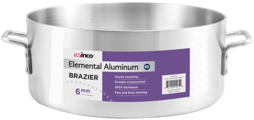 Winco ALBH-24 Elemental Aluminum Brazier, 24 qt., 18-1/4'' x 5-3/8''
