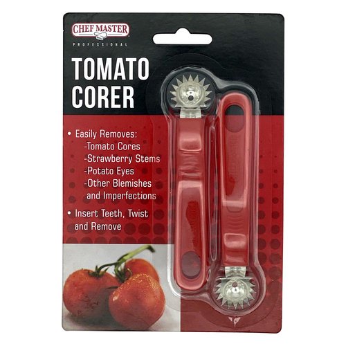 Chef Master 90241 Tomato Corer, stainless steel, red plastic handle