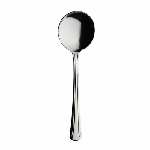 Libertyware  DOM15  Dominion Bouillon Spoon, 6'', heavy, 18/0 stainless, vibro finish
