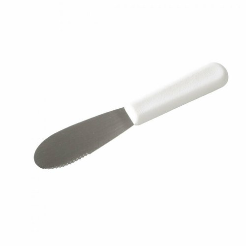 Libertyware WP-SS6 Spreader, 3-3/4'' serrated blade, 6'' overall, White handle